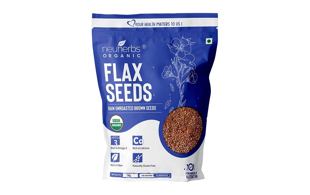 Neuherbs organic Flax Seeds Raw Unroasted Brown Seeds   Pack  1 kilogram